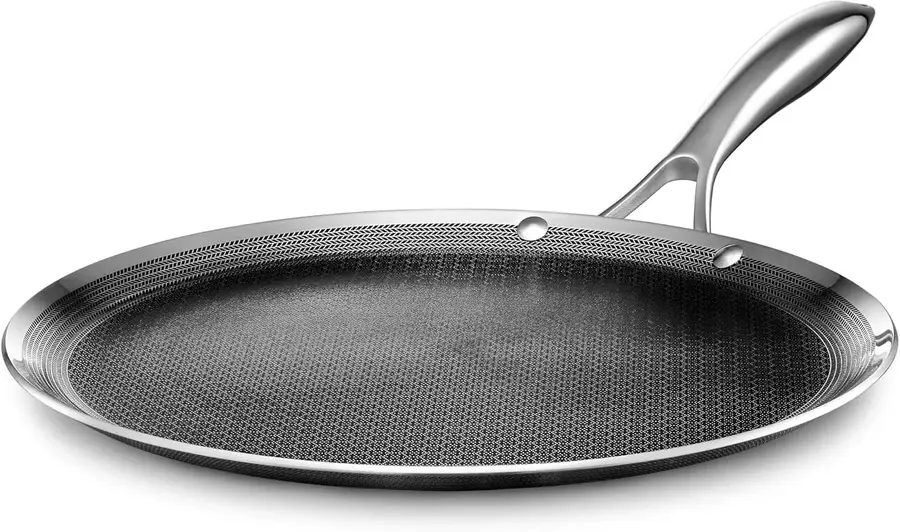 HexClad 12-inch Hybrid Griddle Pan — 12-inch flat-top hybrid griddle
